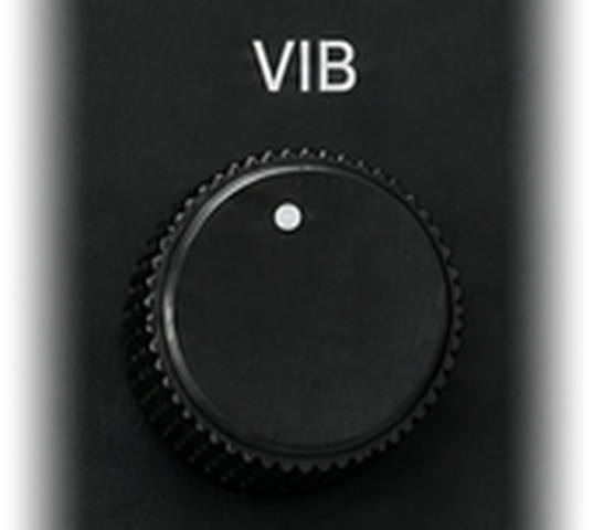 The haptics tuning knob on the MAX rear panel