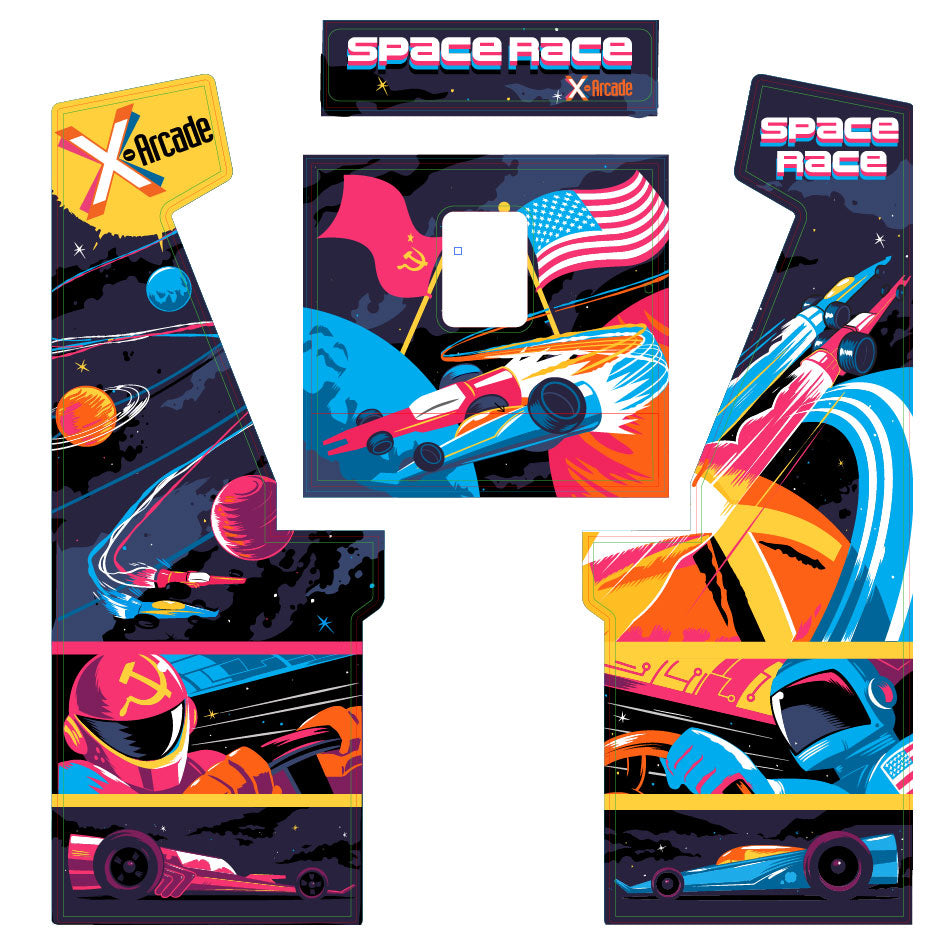 32" LED + Space Race Artwork (2 Week Lead Time) NAKED: No Computer, NO ARCADE GAMES PRE-INSTALLED, (Add your own Own Arcade Classics)