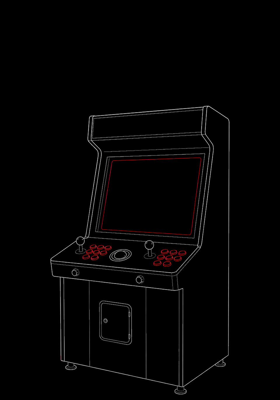 An arcade cabinet in VR, played on the Arcade2TV-XR MAX