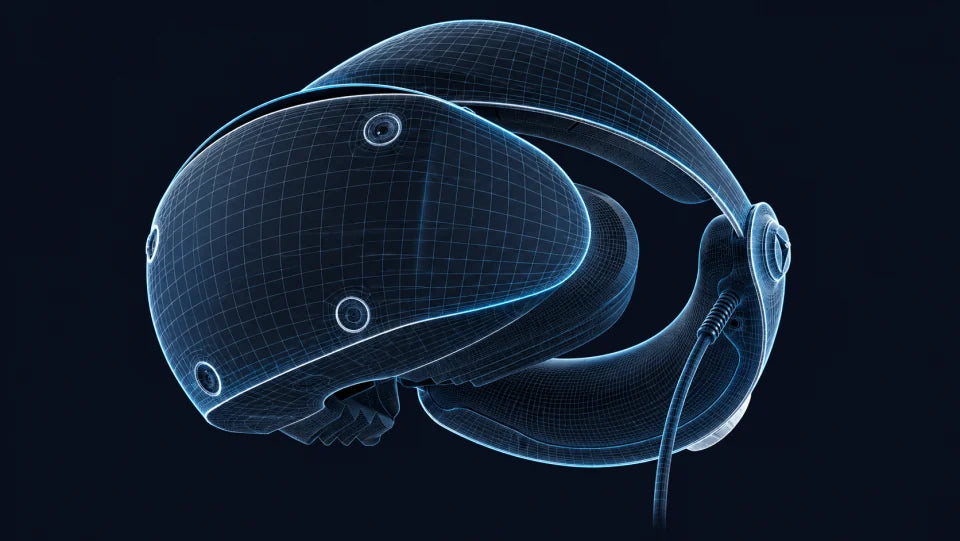 Wireframe illustration of the PlayStation®VR2 headset